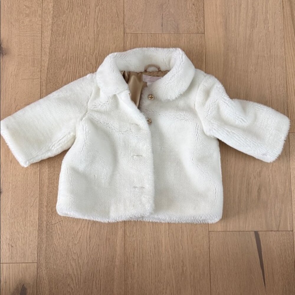 Janie and Jack White Faux Fur Girls Jacket 6-12 months - Children formal wear